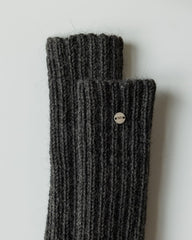 Rib Socks: Charcoal Wool