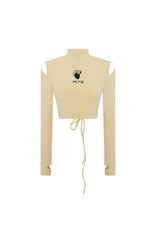 Long Sleeve Crop Top - Chino Green