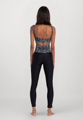 High-Waist Sculpt Leggings Black Leopard