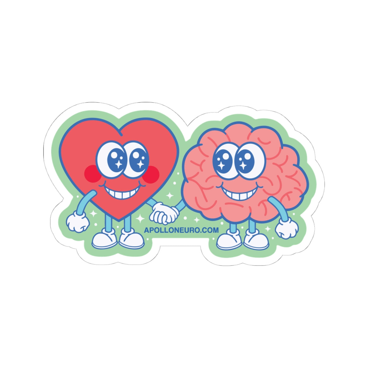 Copy of Heart & Brain Friends Sticker — Cute Retro Kiss-Cut Decal