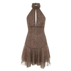 Leopard Cut-Out Mini Dress