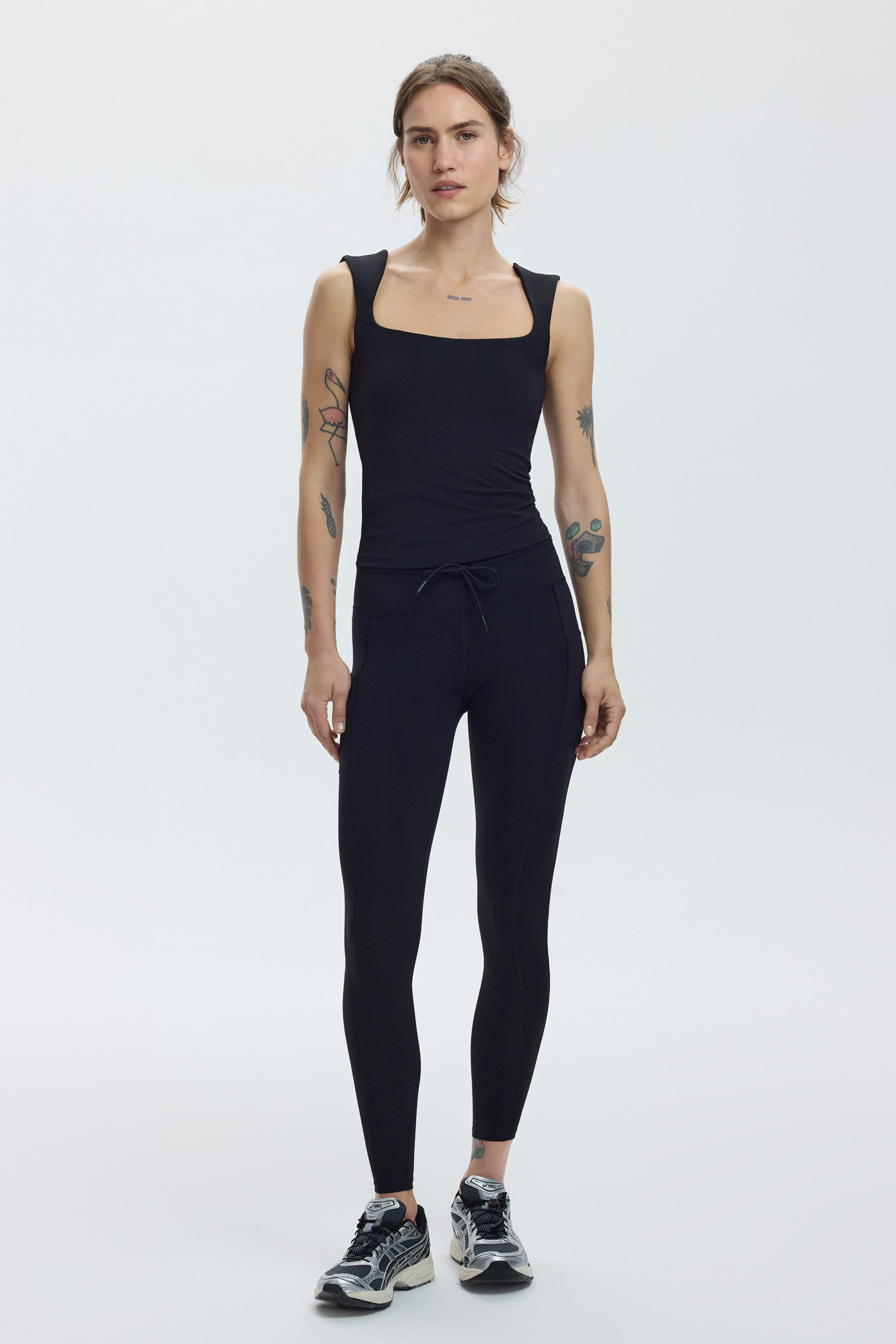 BARDOT TANK / Strappy Top – CHARCOAL