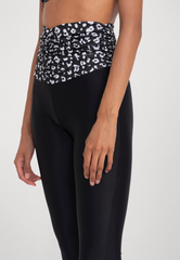 High-Waist Sculpt Leggings Black Leopard