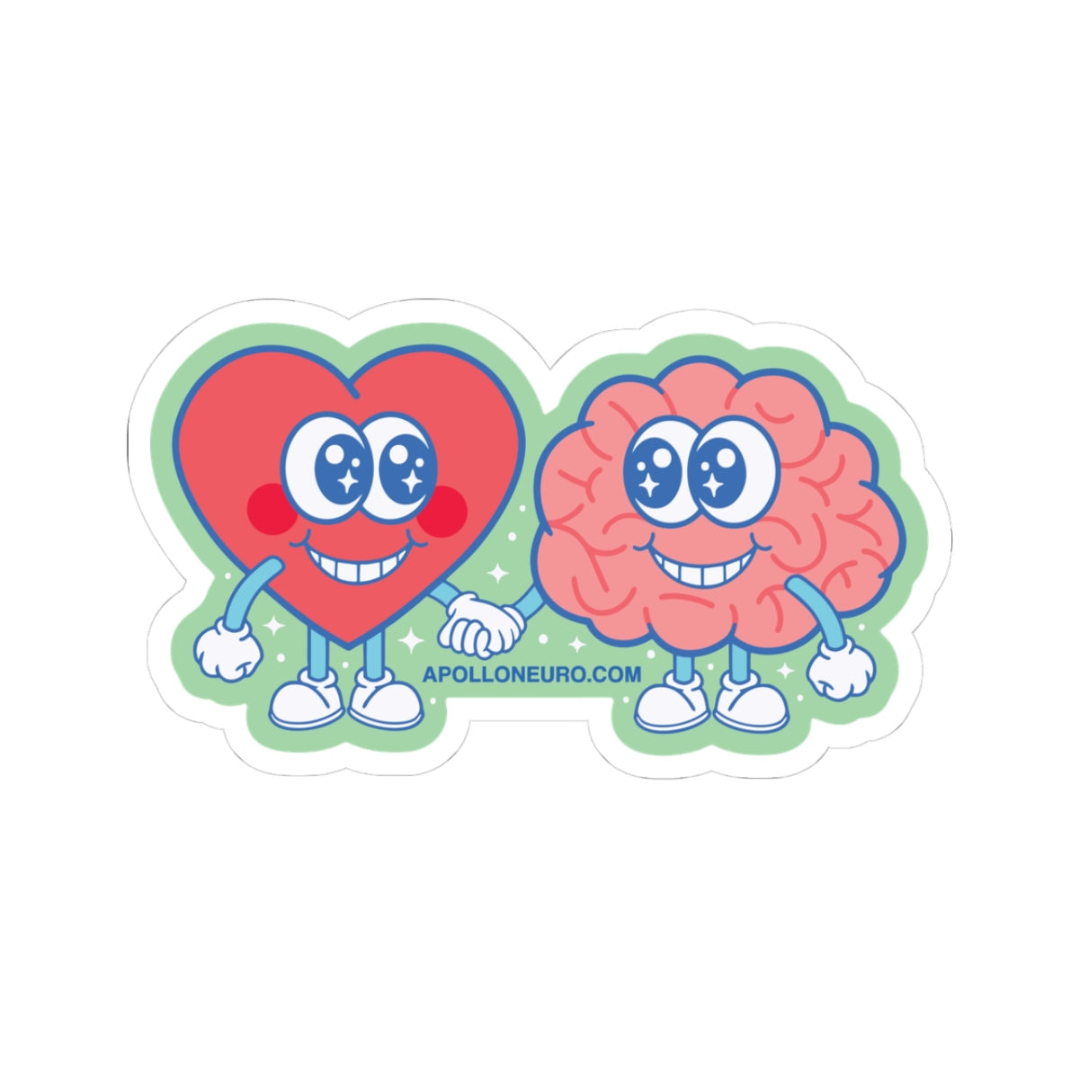 Copy of Heart & Brain Friends Sticker — Cute Retro Kiss-Cut Decal