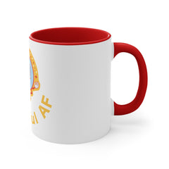 Grateful AF Accent Coffee Mug (Red Handle & Interior)