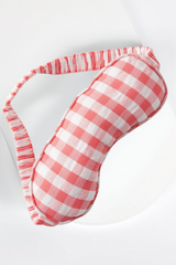 Viola Gingham Check Ethical-Cotton Eye Mask - Canyon Peach
