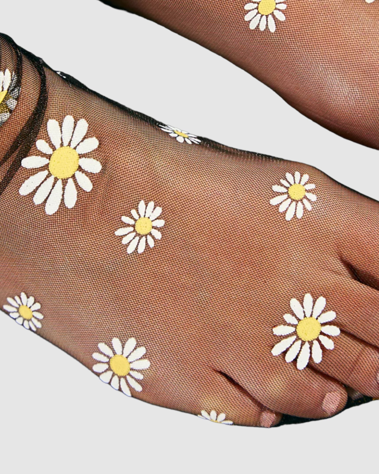 Daisy Tulle Socks - Black
