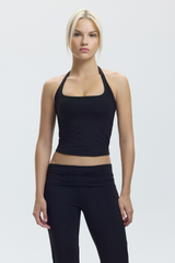 HALTER TRIO LONG BRA - CHARCOAL