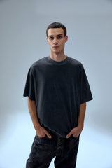 YOUR *ITCH ACID WASHED TSHIRT - JET BLACK