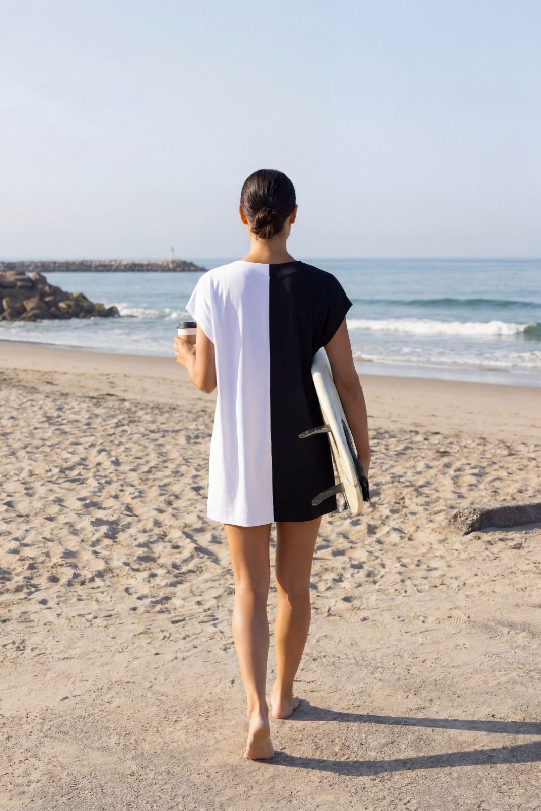 Cover Up ― White / Black Color Block