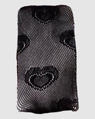Heart Knit Tights - Black