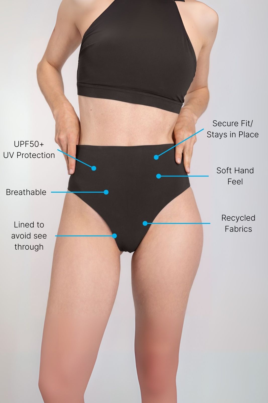 Bikini Bottom High Waist ― Coffee