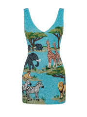 Aqua Savannah Embellished Dress