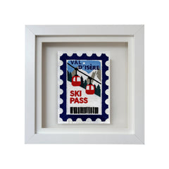 Val D'isere Embroidered Postcard Artwork