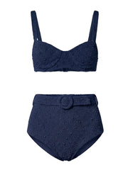 Heidi Hand Beaded Bikini Bottom Navy in Stock