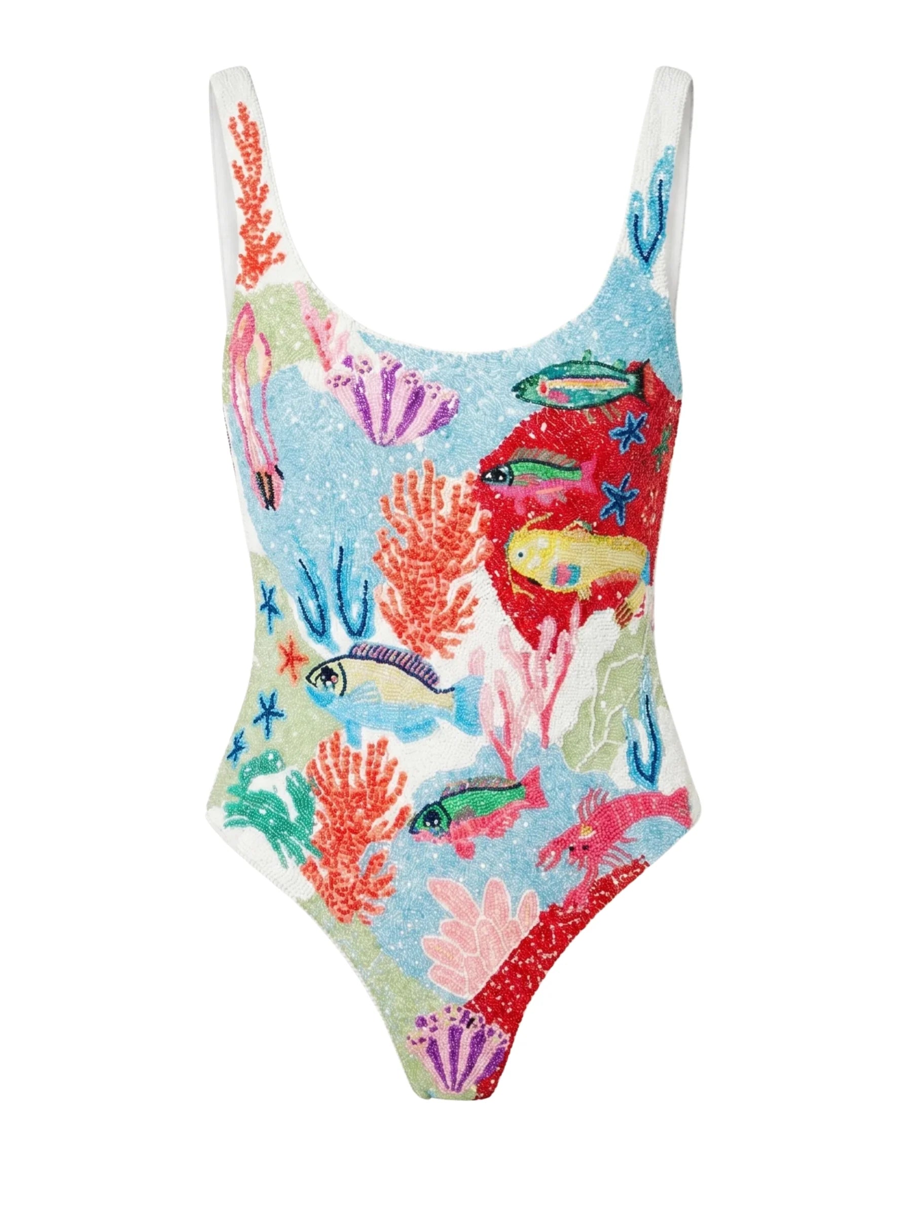Fish Underwater White Swimsuit