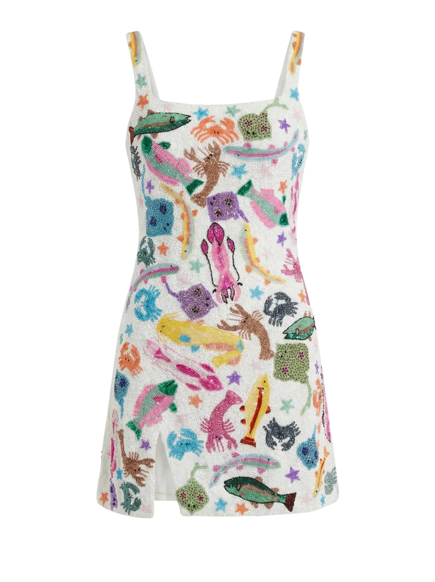 Arizona Beaded Mini Dress White in Stock