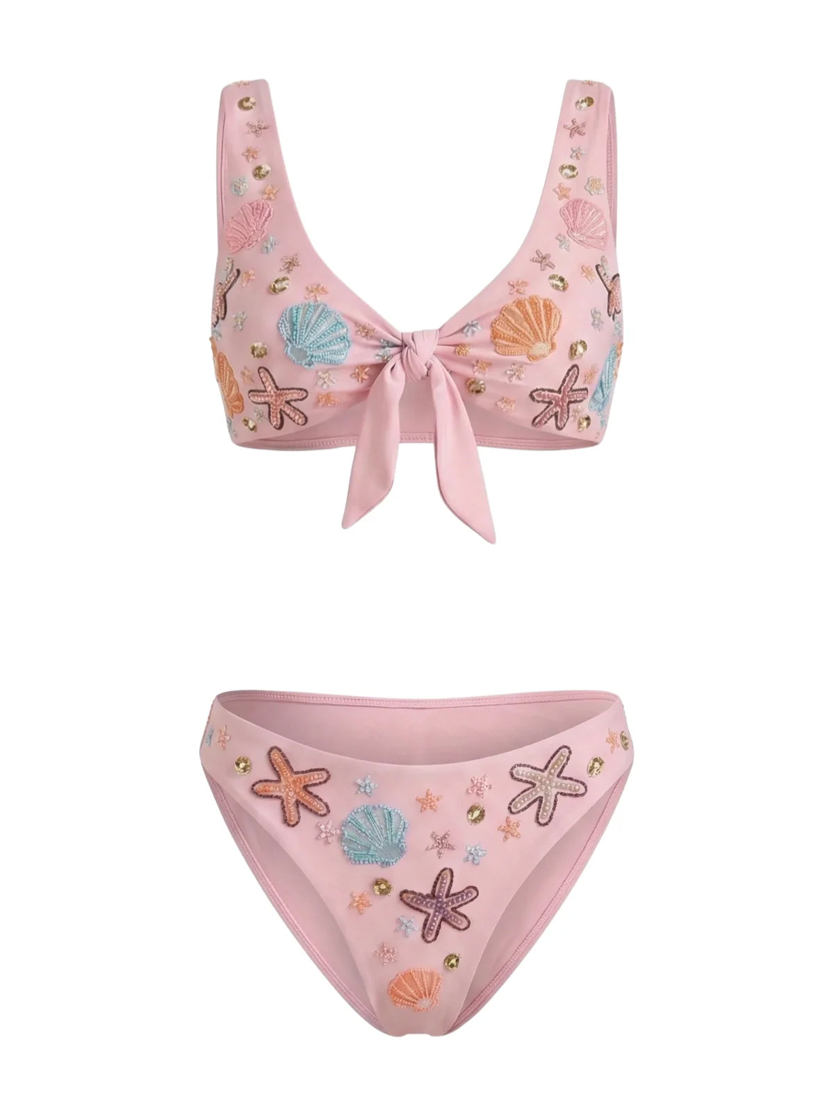 Orla Tie in the Middle Bikini Top Pink