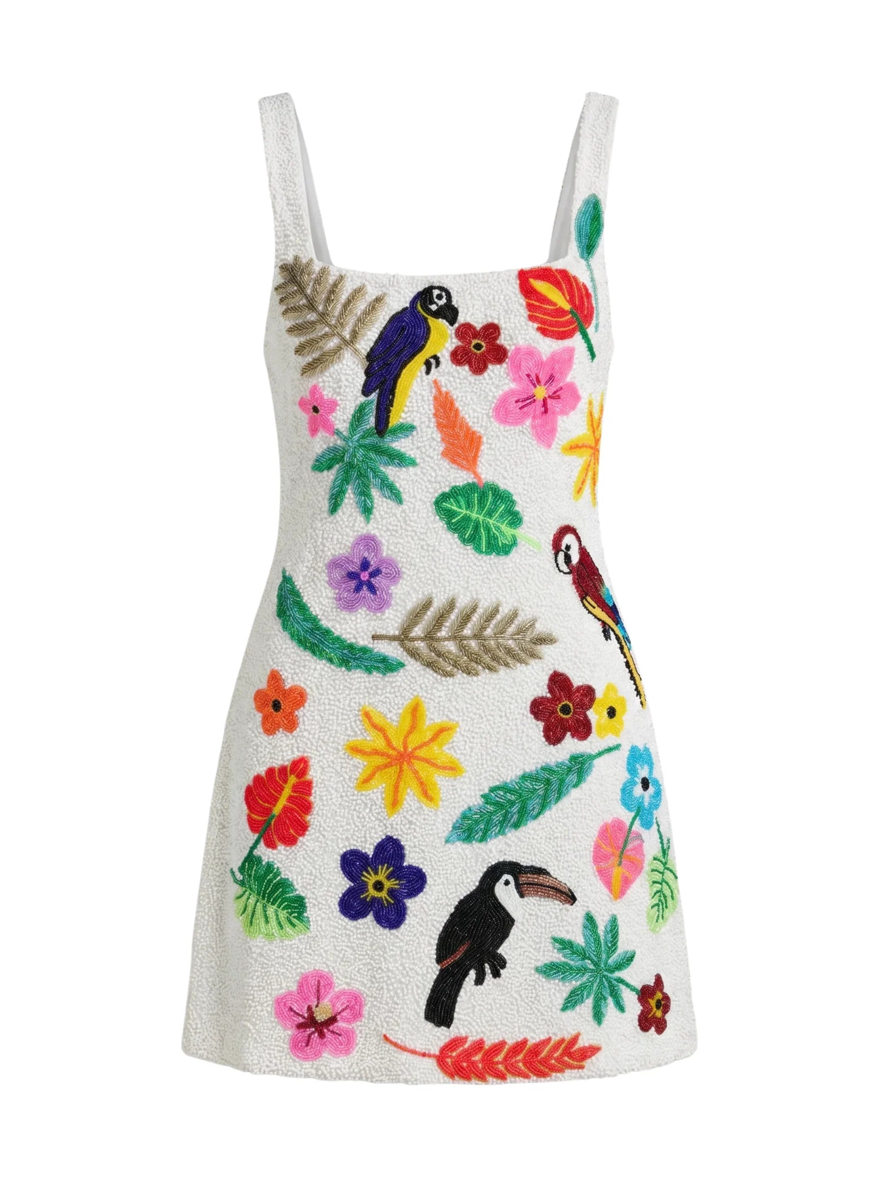 Sofia Tropical White Mini Dress