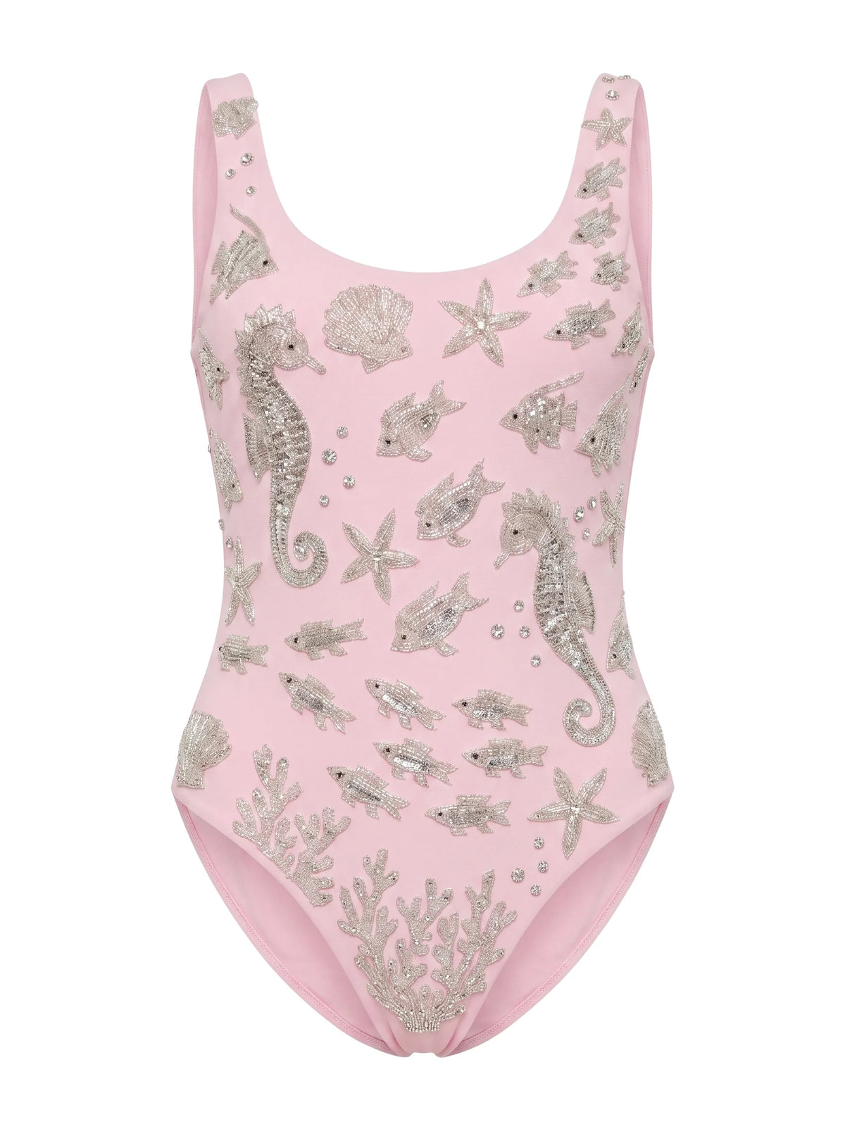 Coraline Hand Beaded Pink Swimsuit