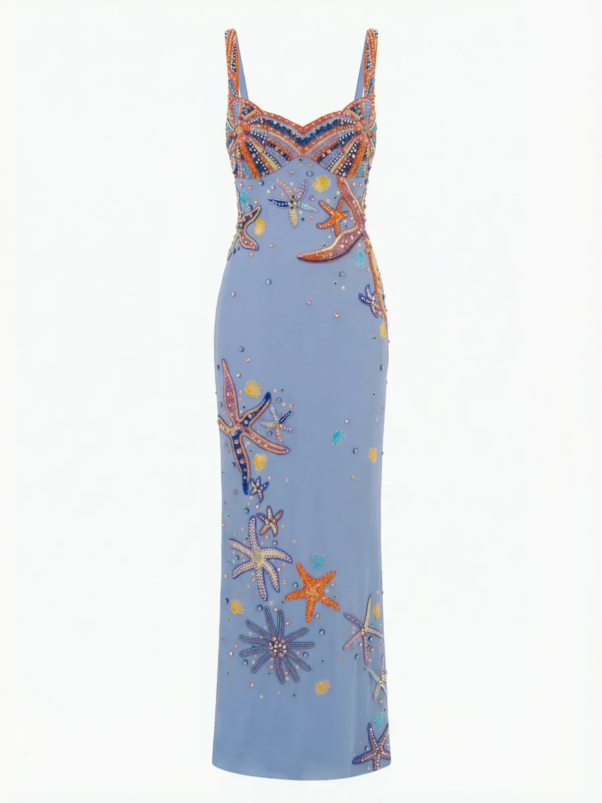 Crescent Shell Long Dress Lilac
