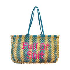 Full of Shit Pink Jute Bag