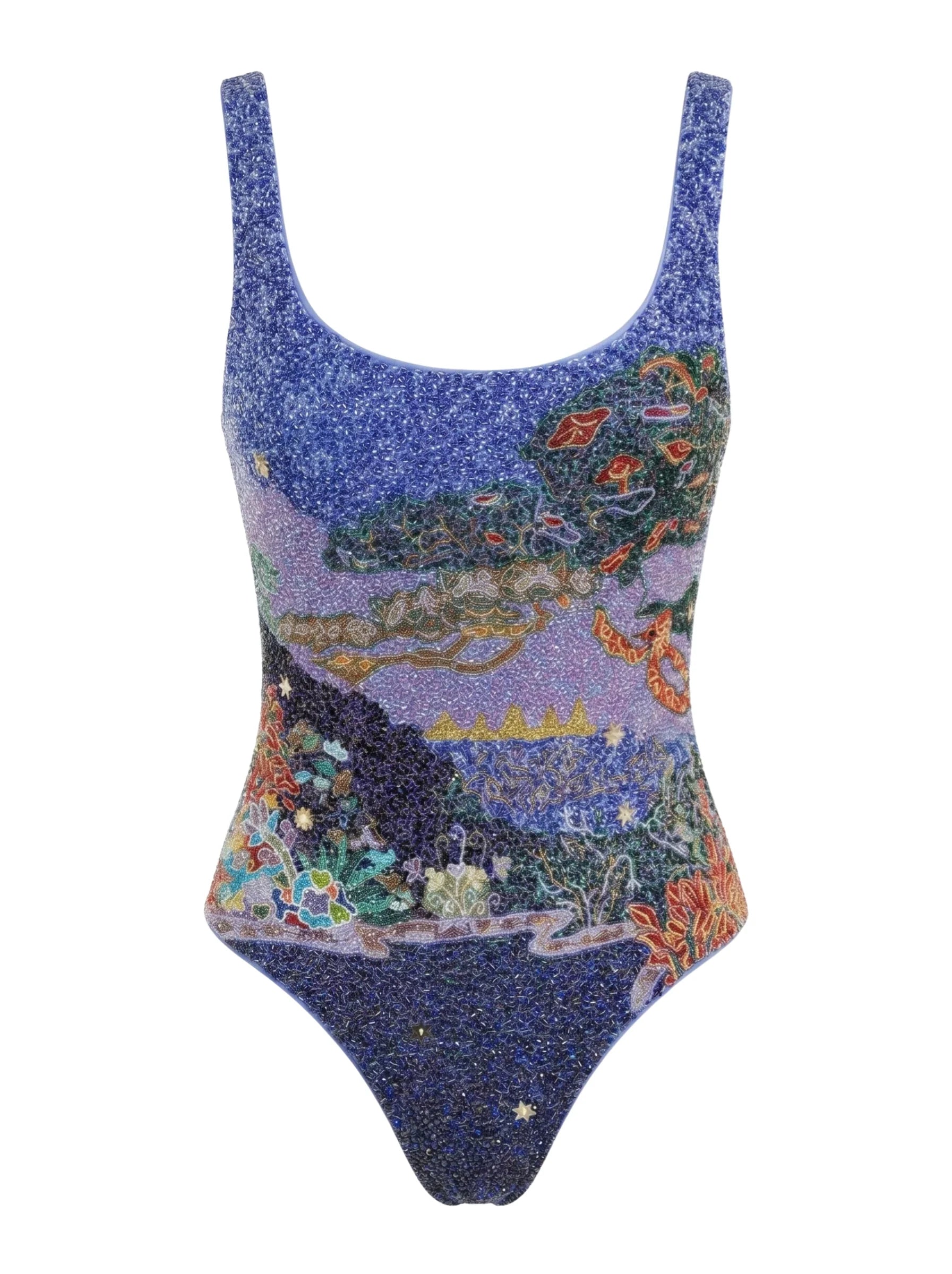 Lake Scenery Blue Swimsuit
