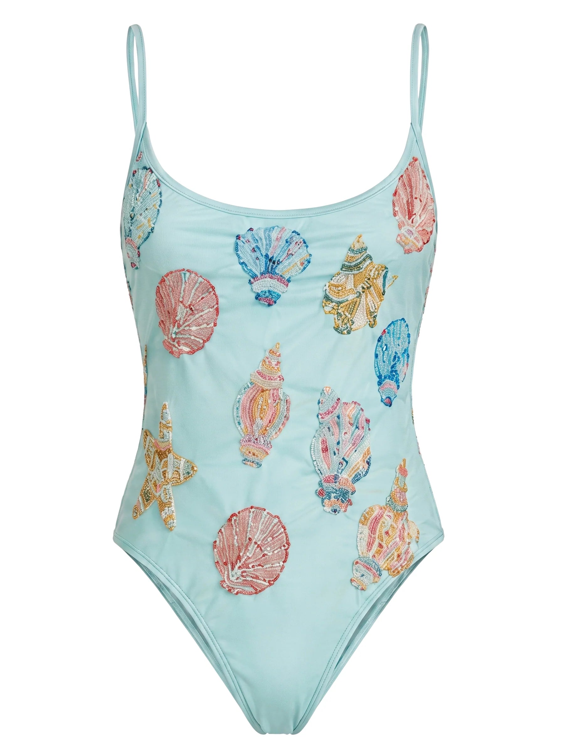 Shell and Starfish Sky Blue Swimsuit
