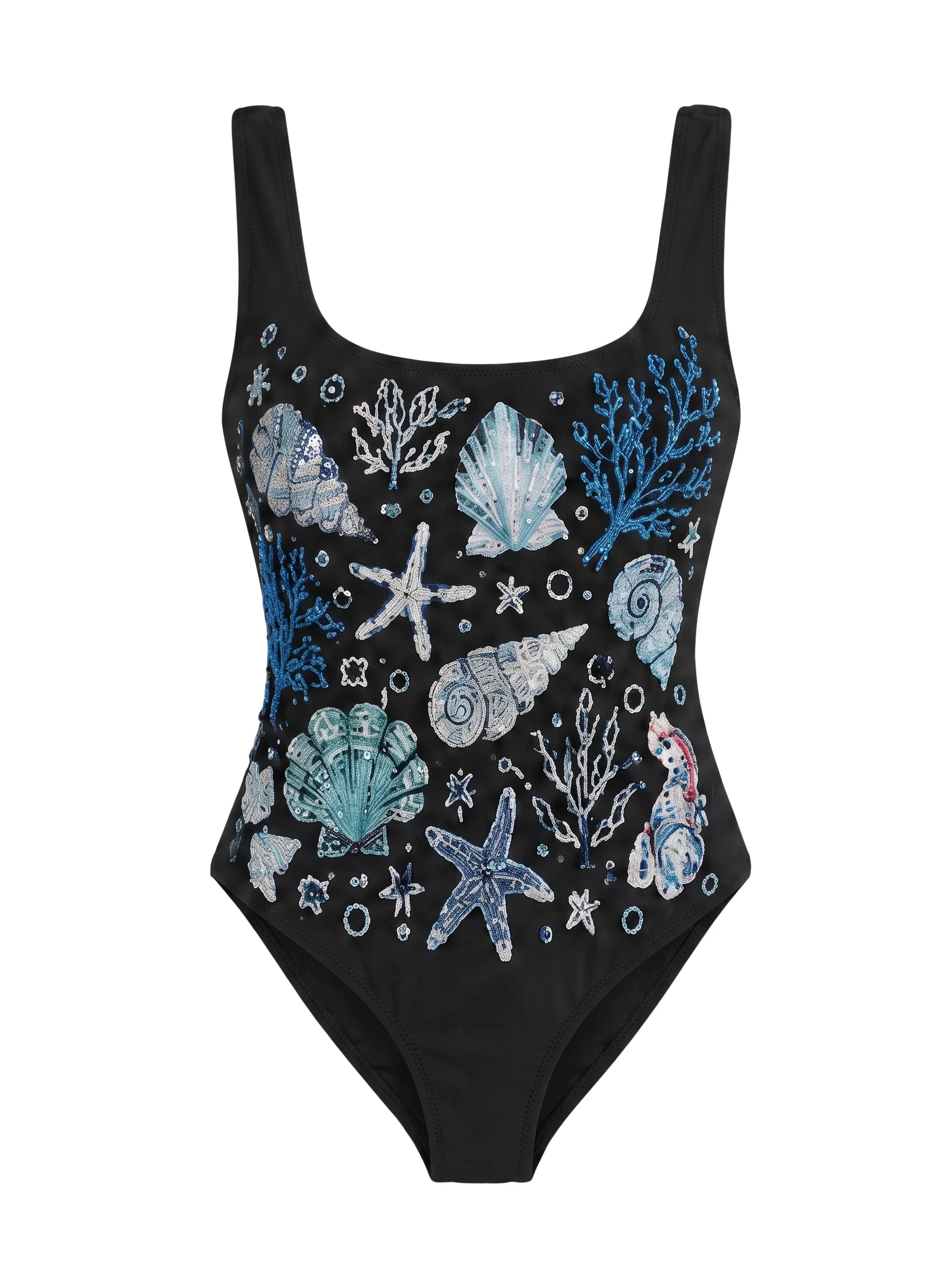 Deep Coral Sea Black Swimsuit