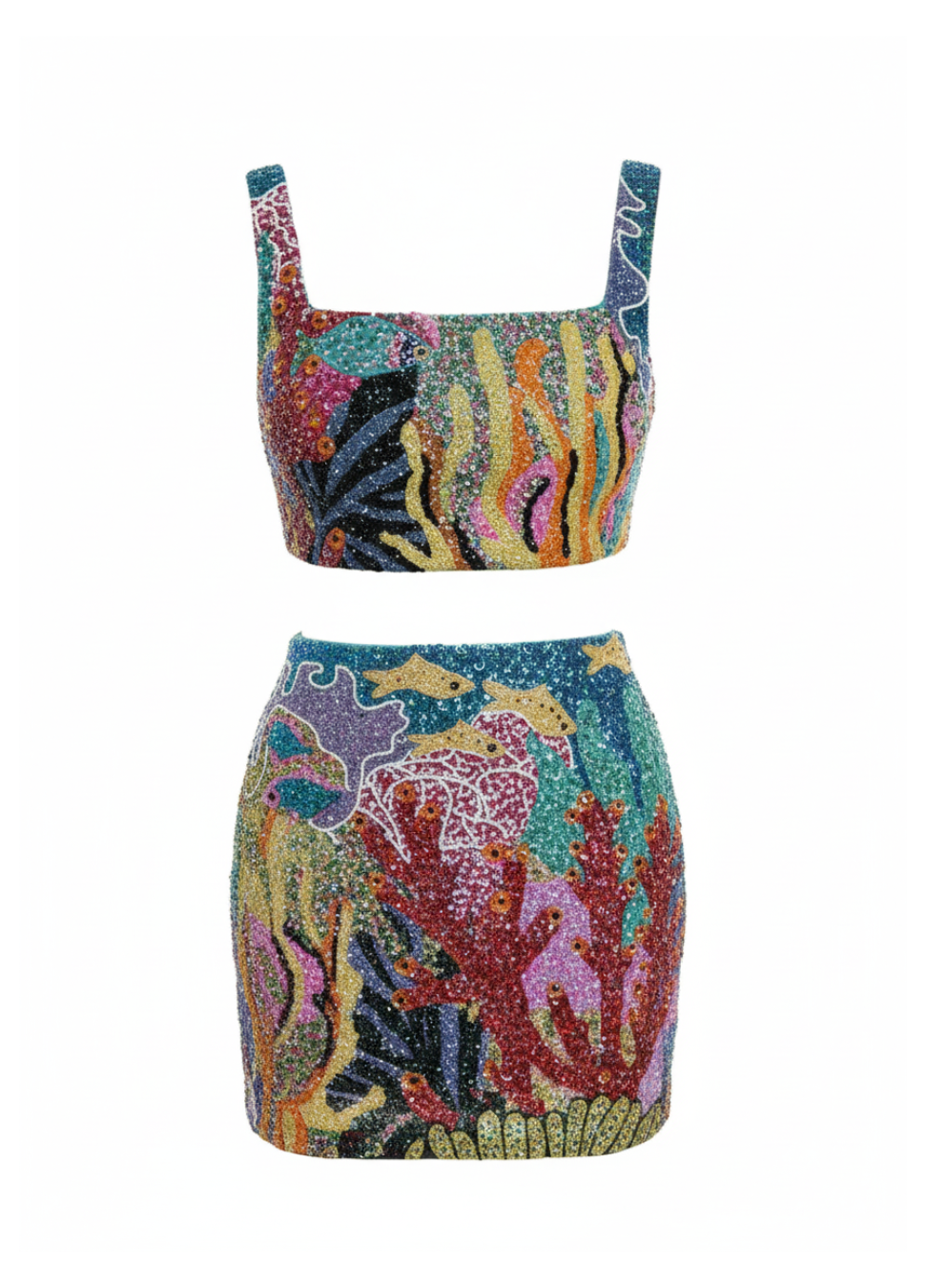 Sekushi Coastal Blue Coral Co-Ord Skirt