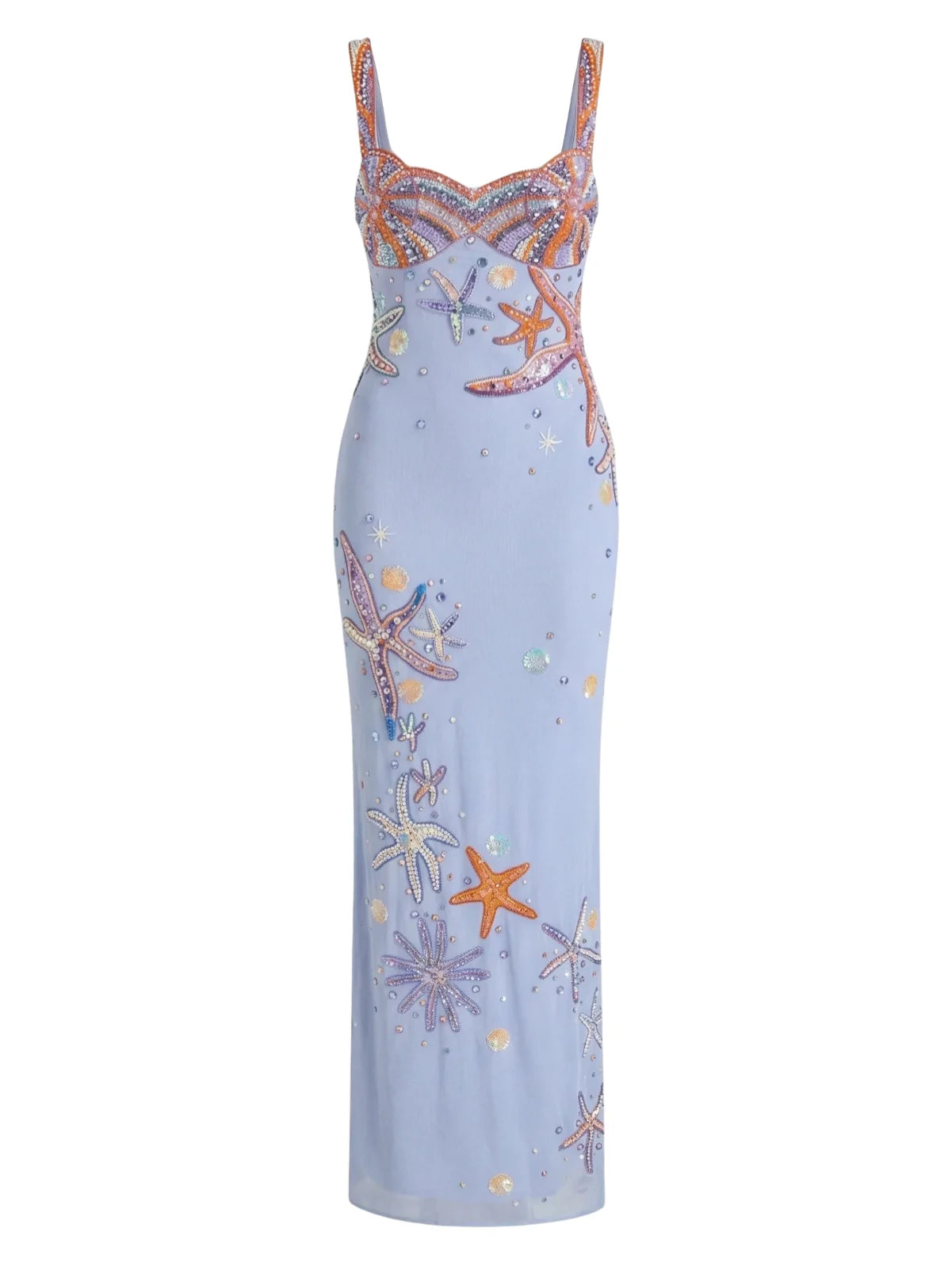 Crescent Shell Long Dress Lilac