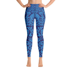 High Waist Yoga Leggings in Ocean Blue