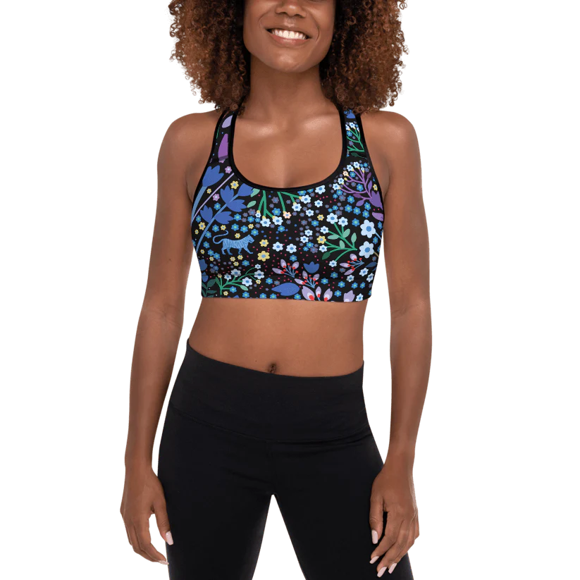 Sports Bra in Night Garden
