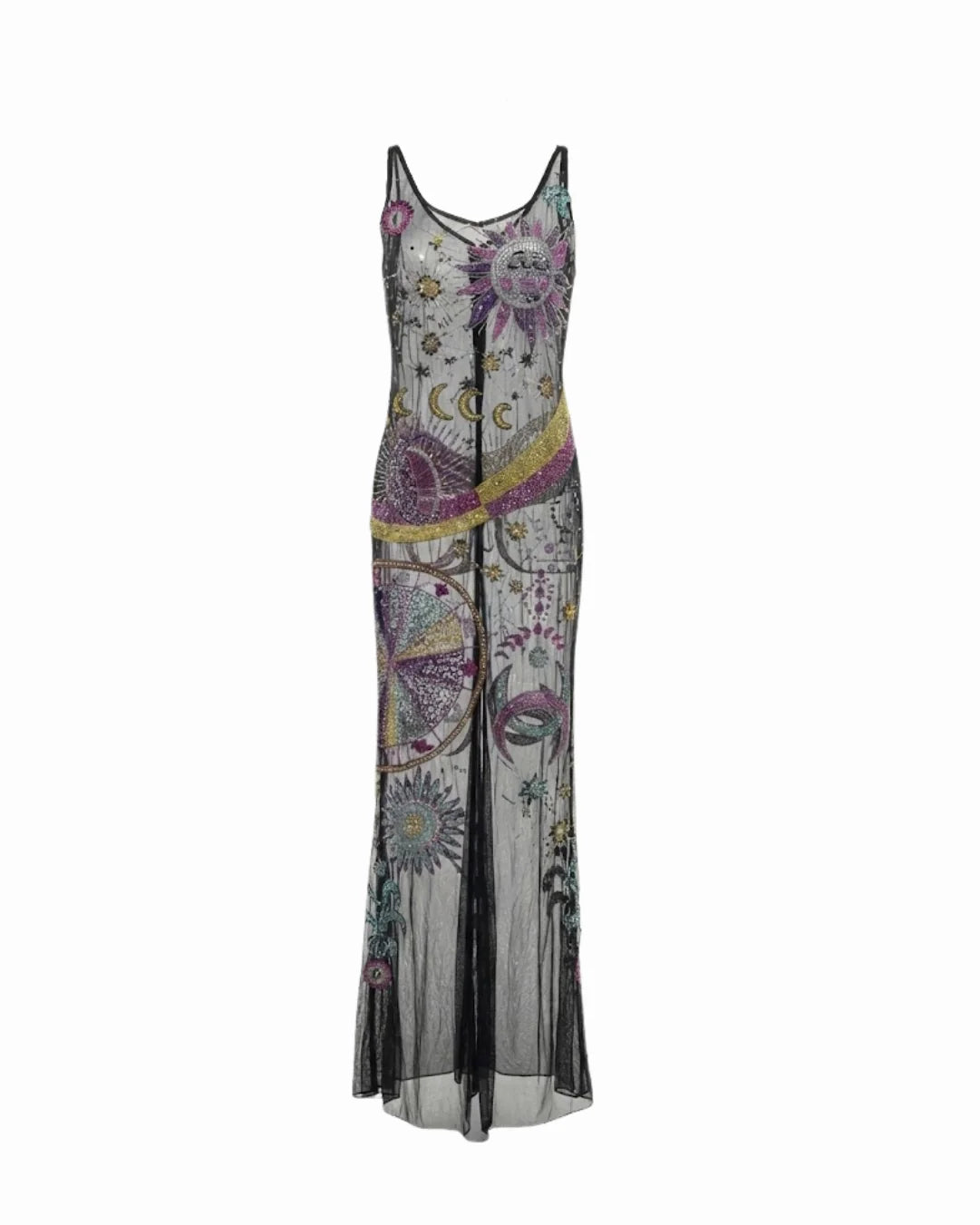 Starlit Cosmos Sheer Maxi Dress