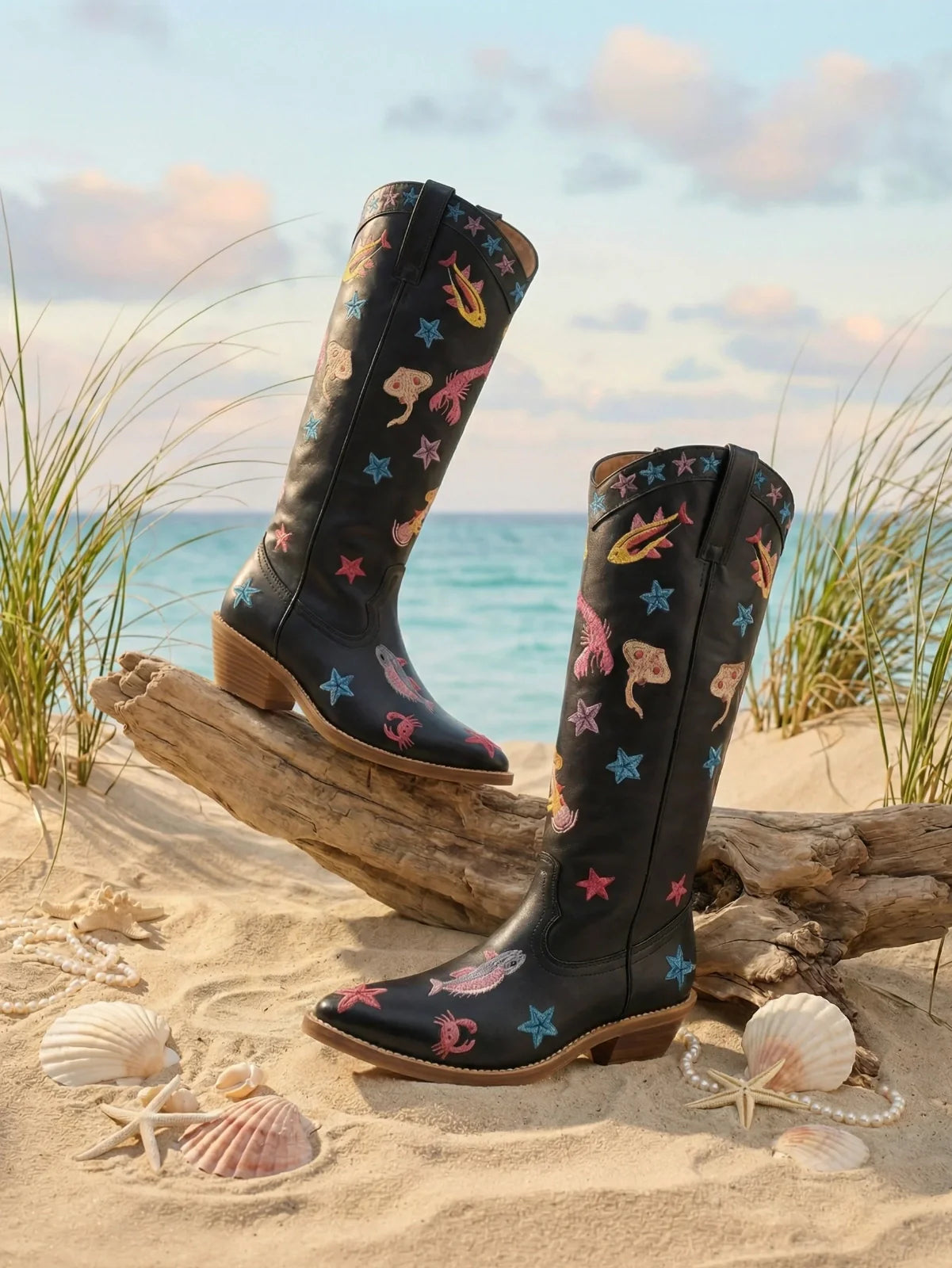 Arizona Embroidered Leather Boots