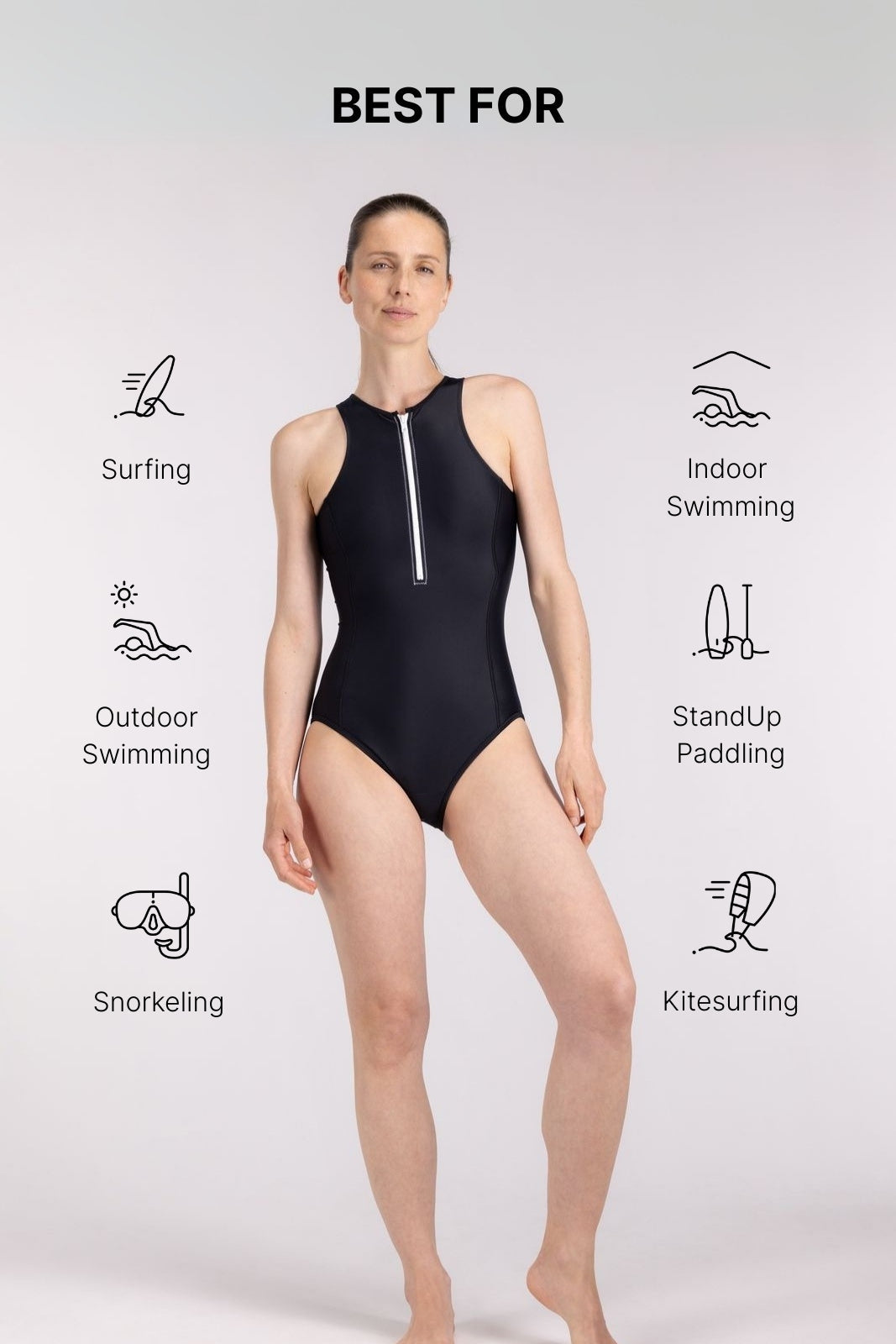 Yemaya One Piece Swimsuit Full Coverage ― Black