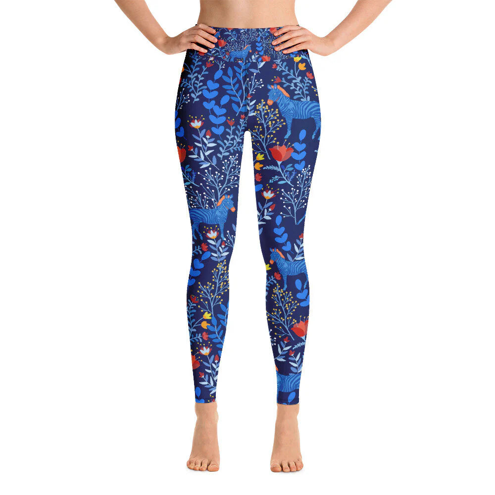 High Waist Yoga Leggings in Zebra