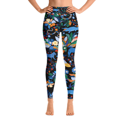 High Waist Yoga Leggings in Night Zoo