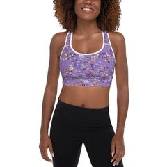 Sports Bra in Purple Garden