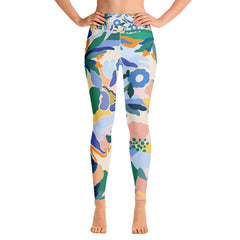 High Waist Yoga Leggings in Afternoon Garden