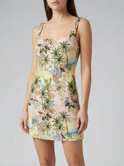 Palm Tree Beach Mini Dress
