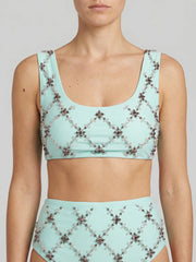 Mary Francis Bikini Top in Sustainable Lycra & Swarovski Crystals