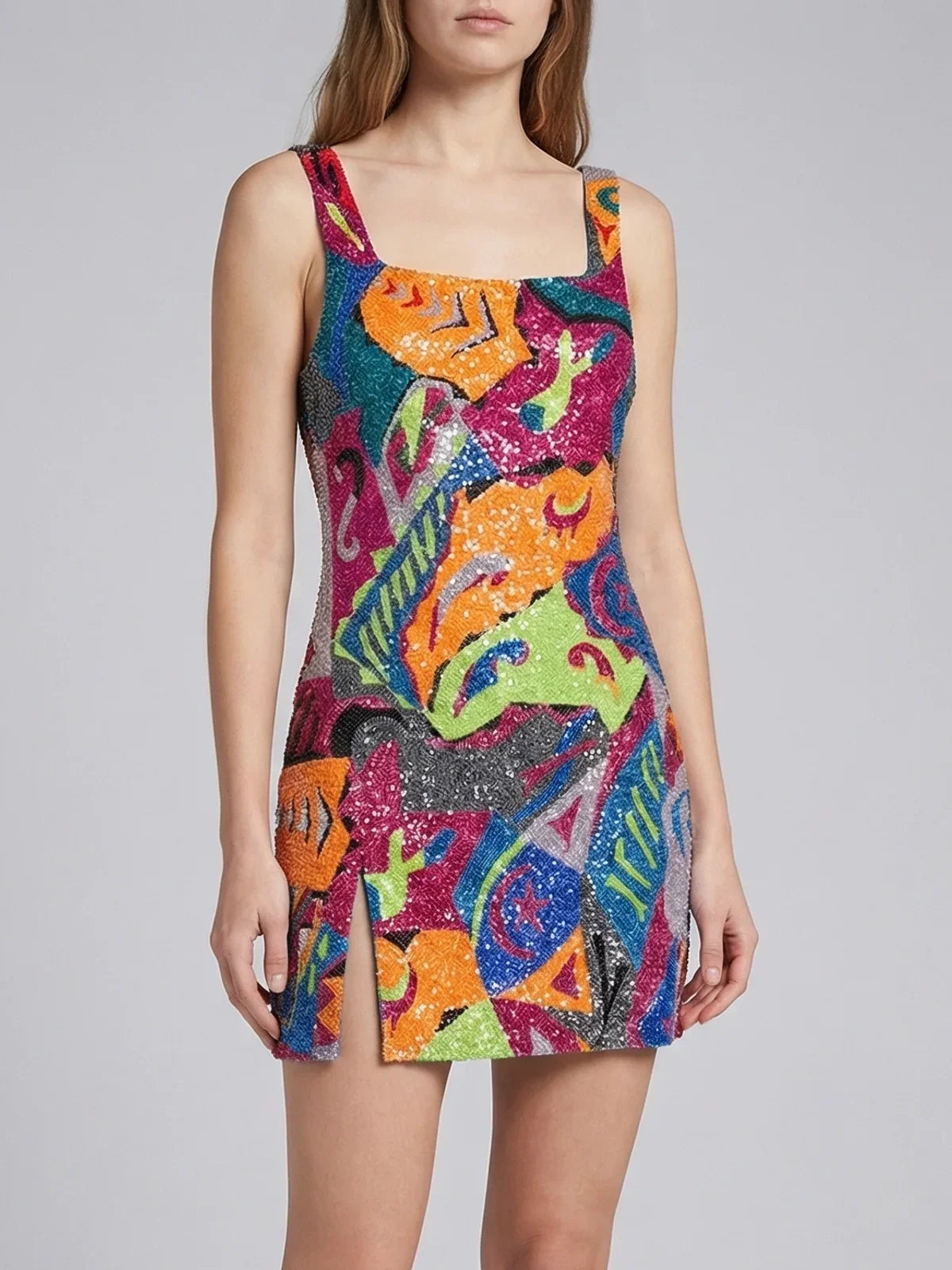 Boston Mosaic Beaded Mini Dress