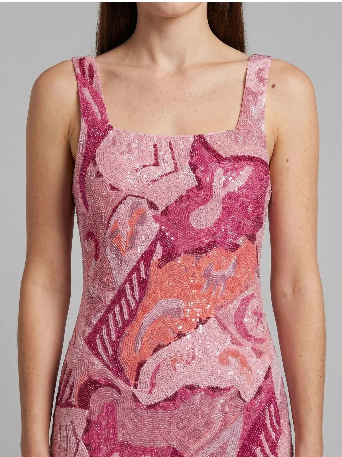 Boston Vibrant Hand-Beaded Pink Dress