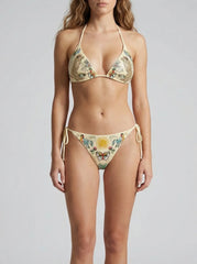 Aurelia Embroidered Luxury Yellow Bikini Bottom
