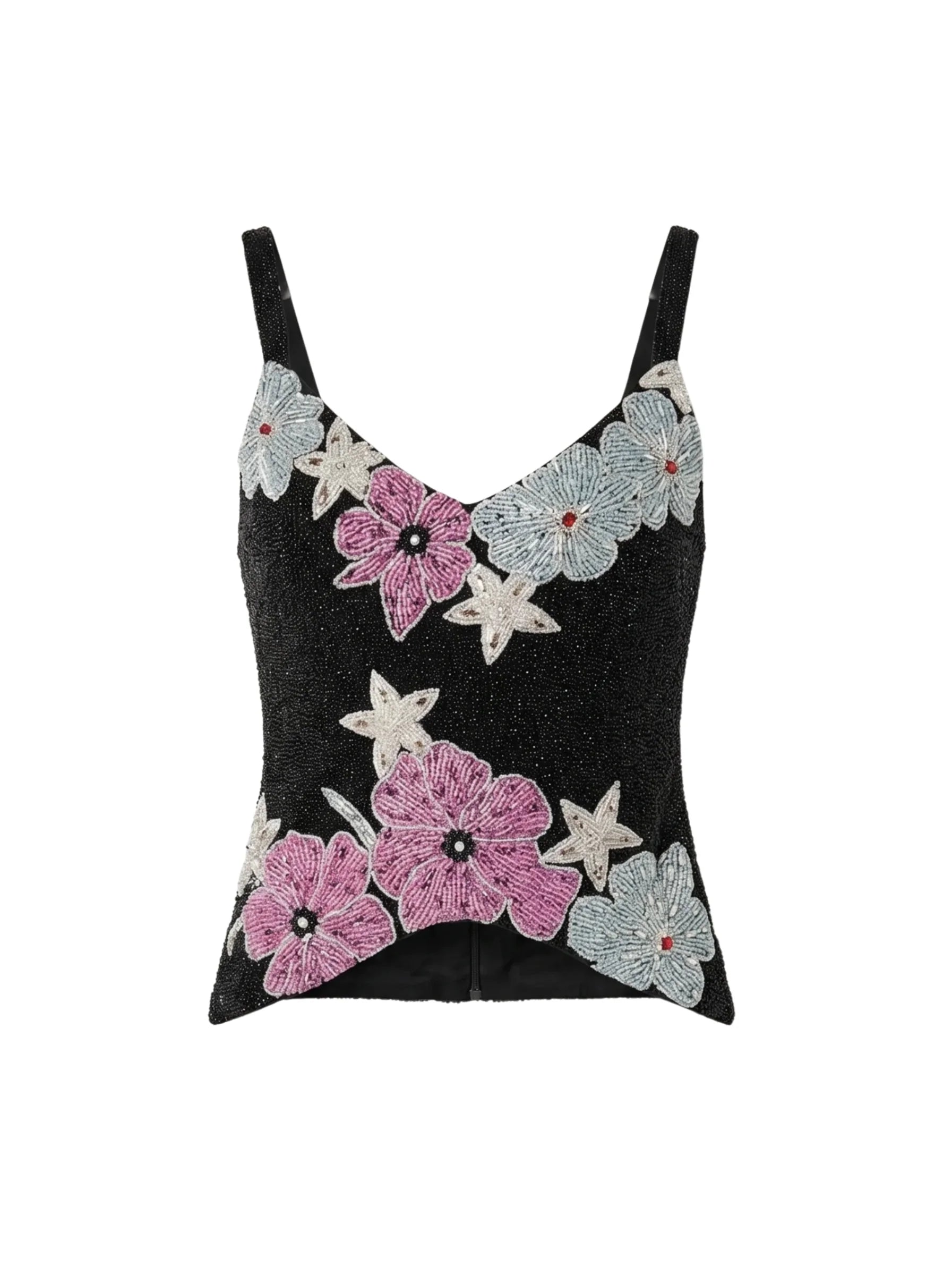 Black Flower Star Co-Ord Top