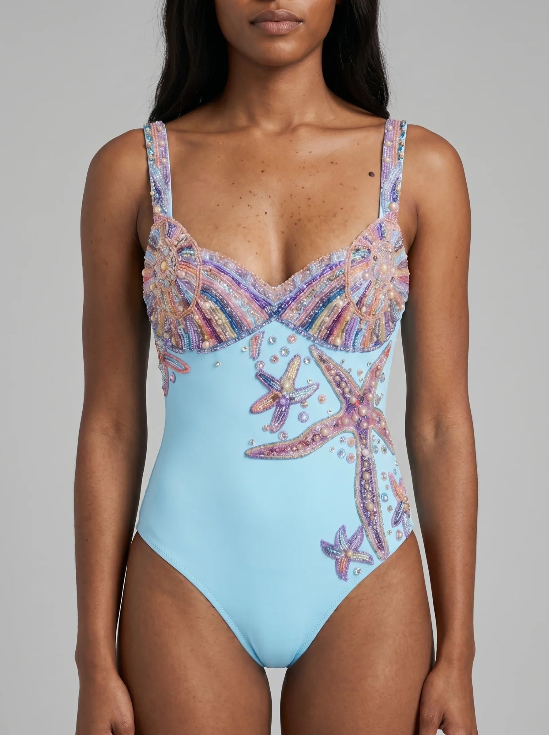 Selene Sea Shell Swimsuit in Aqua
