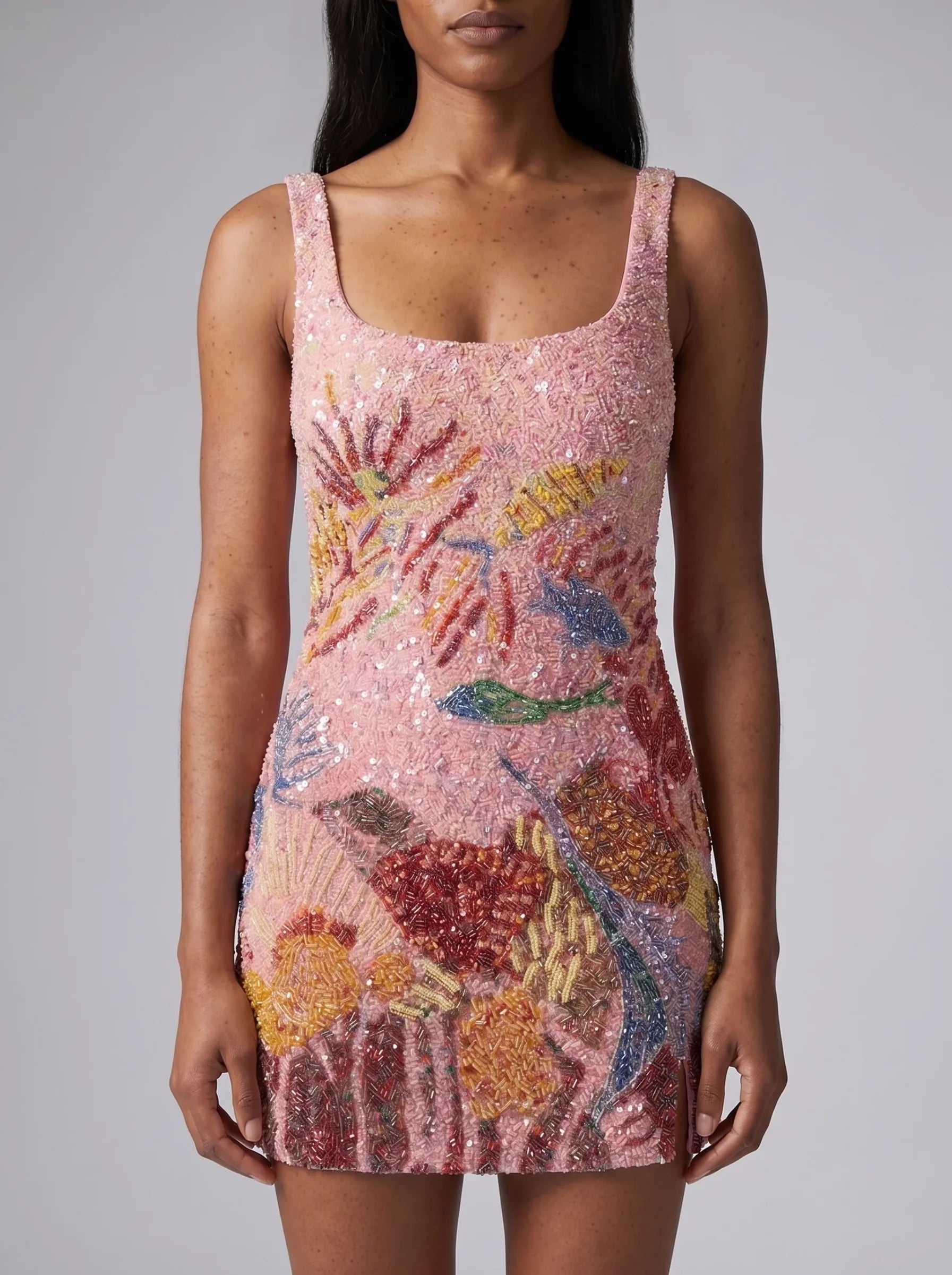 Oceanic Bloom Mini Dress