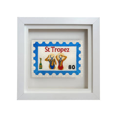 St Tropez Embroidered Postcard Artwork