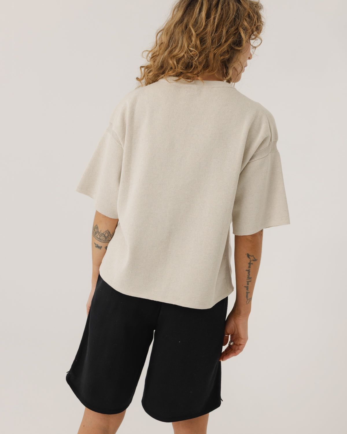 Aistis: Stone Grey Cotton T-Shirt